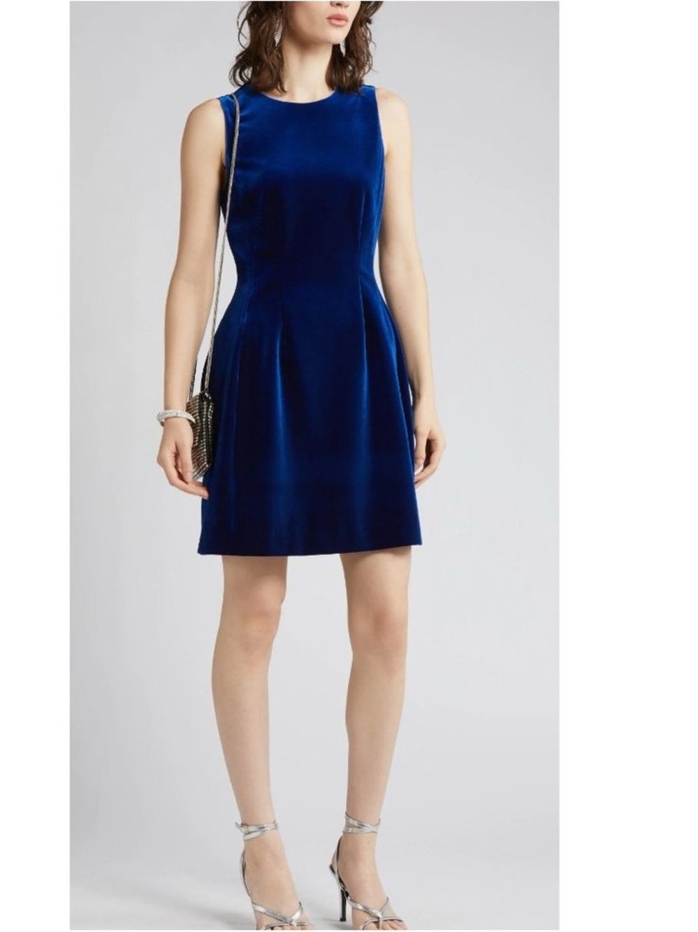 Nordstrom Royal Blue Sleeveless Velvet Mini Dress